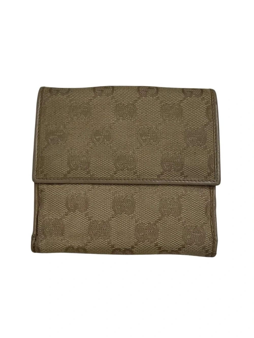 Gucci Vintage GG Canvas Tan Monogram Bifold Wallet
